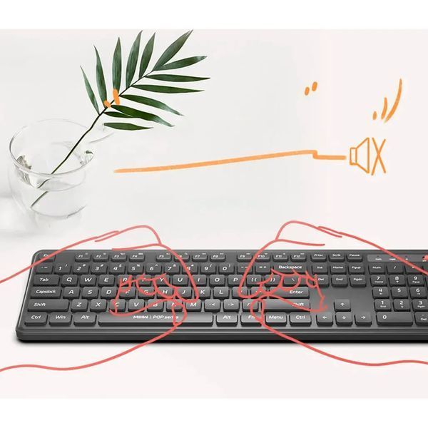 Бездротова клавіатура та миша Xiaomi MiiiW POP Combo Gen 3 (MW24PB03) Black 354790 фото
