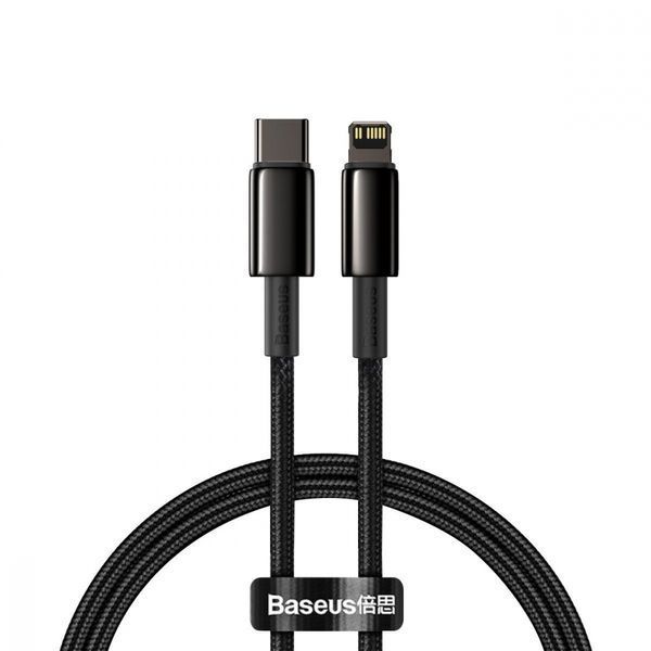 Кабель Baseus Tungsten Gold Type-C To Lightning PD 20W (1m) CATLWJ-01 Black 274256 фото