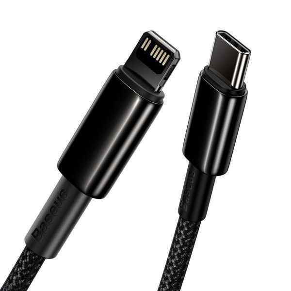 Кабель Baseus Tungsten Gold Type-C To Lightning PD 20W (1m) CATLWJ-01 Black 274256 фото