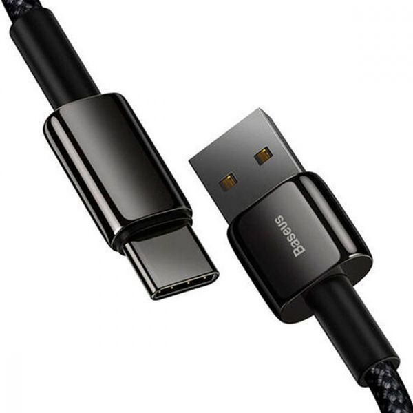 Кабель Baseus Tungsten Gold Fast Charging Data USB кабель USB To IP 2.4A 2 М (CALWJ-A01) Black 252221 фото