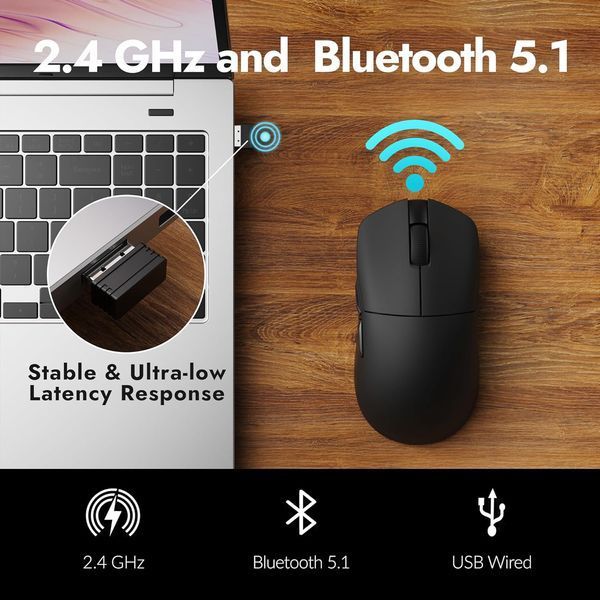Миша Lemokey G1 USB-A/USB-C/WL/BT, 8K, чорний (G1-A1) 370374 фото