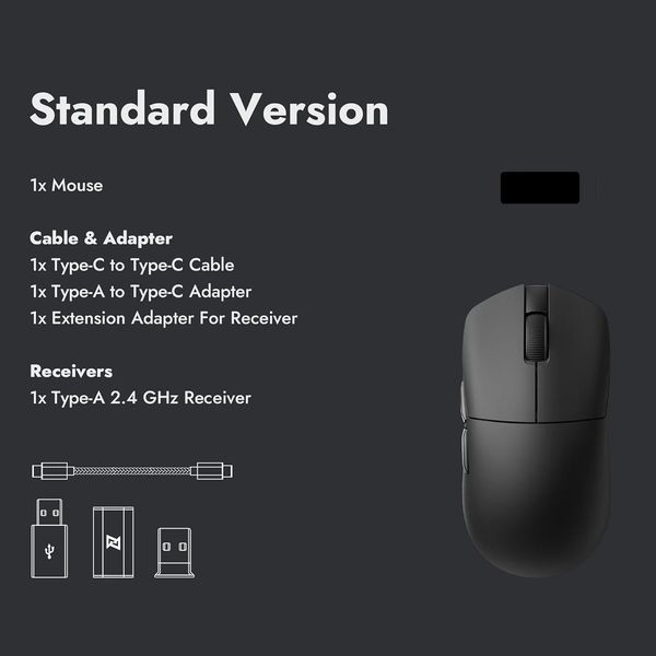 Миша Lemokey G1 USB-A/USB-C/WL/BT, 8K, чорний (G1-A1) 370374 фото