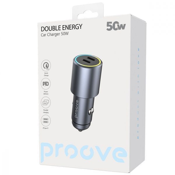 АЗП Proove Double Energy 50W (Type-C + Type-C) (ACDE50022206) Metal gray 329157 фото