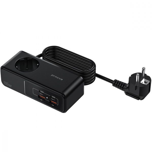 Мережевий фільтр Proove Homester Pro 65W (AC + 2xType-C + 2xUSB) 1.5m (PSHP25002201) black 355577 фото