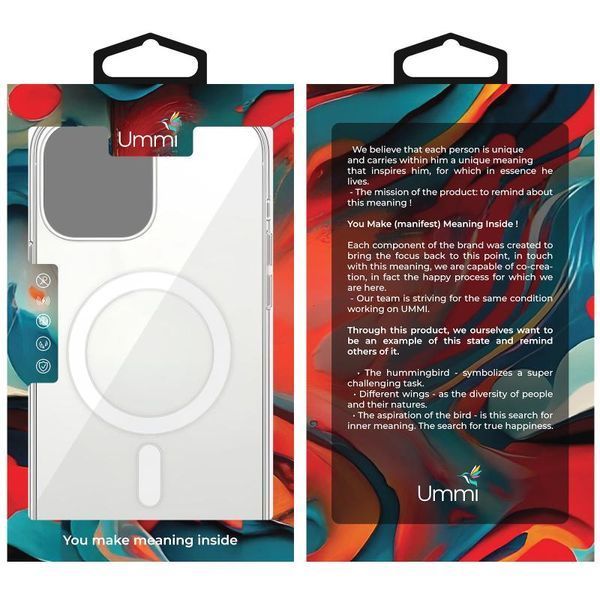 Чохол Ummi transparent with MagSafe для Apple iPhone 12 Pro / 12 (6.1") Clear 399715 фото