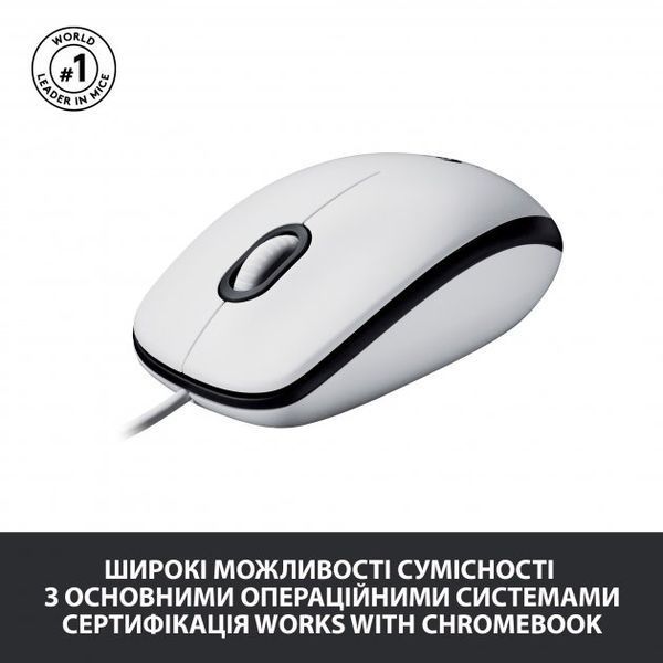 Миша LOGITECH Mouse M100 Білий - USB - AKOYA HANGTAB BOX M100 306860 фото