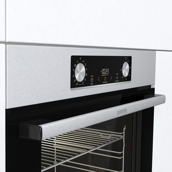 Духова шафа Gorenje електрична, 77л, A+, дисплей, IconLed, нерж (BO6737E02X) 368523 фото