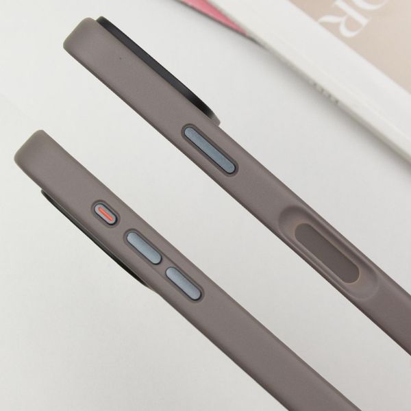 TPU+PC чохол Metal Buttons для Apple iPhone 16 (6.1") Сірий 318259 фото