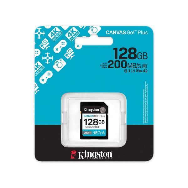 Карта пам'яті Kingston SD 128GB C10 UHS-I U3 V30 R200MB/s (SDG4/128GB) 371868 фото