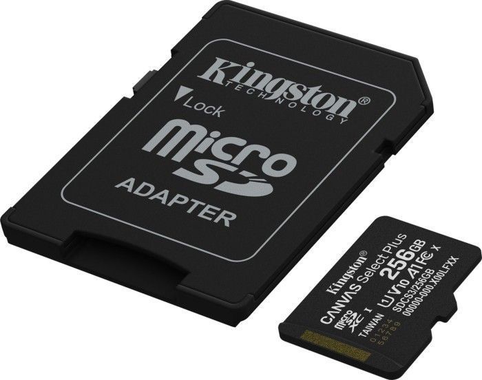 Карта пам'яті Kingston MicroSDXC 256GB Canvas Select Plus Gen3 150MB/s A10 + SD-адаптер (SDCS3/256GB) 388825 фото