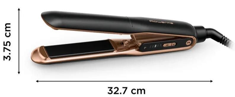 Випрямляч Rowenta Thermocare Ultimate Experience, темп.режимів-5, 150-210С, дисплей, кераміка, чорно-золотий (SF8120F0) 363465 фото