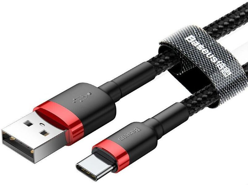 Кабель Baseus Cafule Type-C 2A 2.0 М (CATKLF-C91) Red-Black 253553 фото