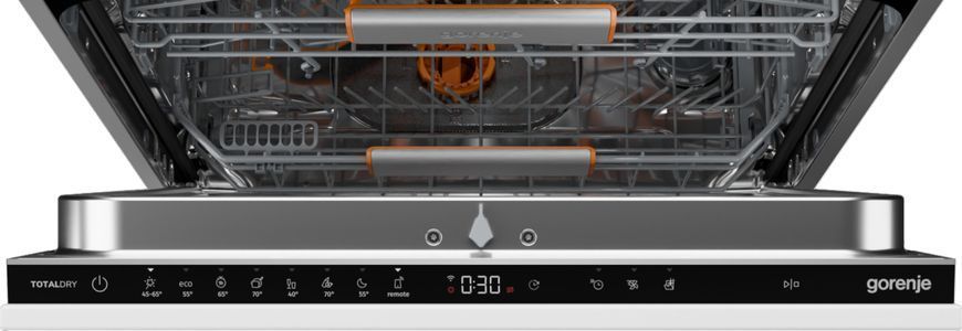 Посудомийна машина Gorenje вбудовувана, 16компл., A+++, 60см, інвертор,Wi-Fi, AquaStop, сенсорн.упр, 3и кошики, білий (GV673A65) 375629 фото
