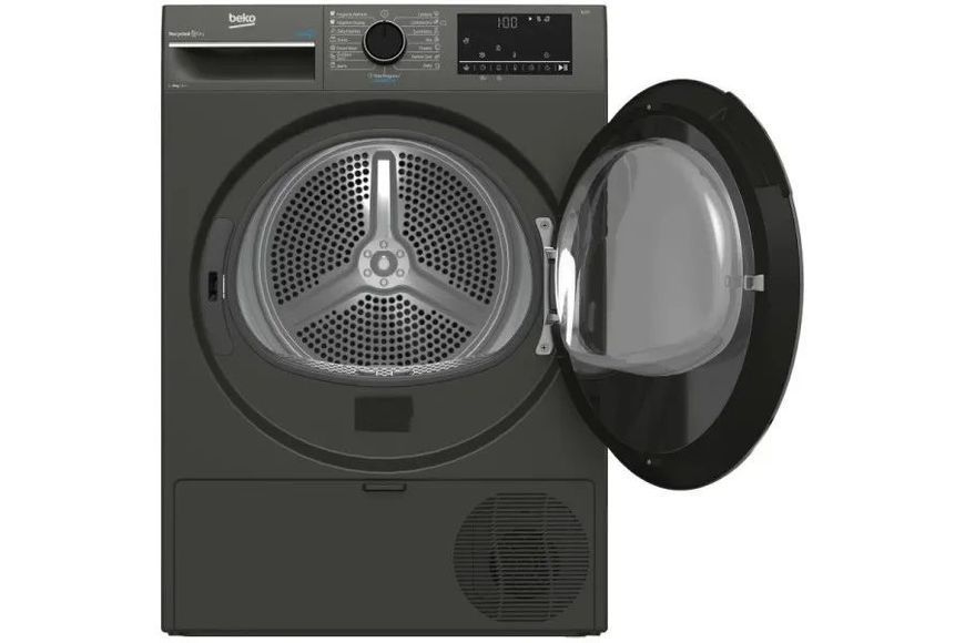Сушильна машина Beko тепловий насос, 8кг, A++, 60см, дисплей, підсвітка барабану, сірий (B3T68239MG) 374423 фото