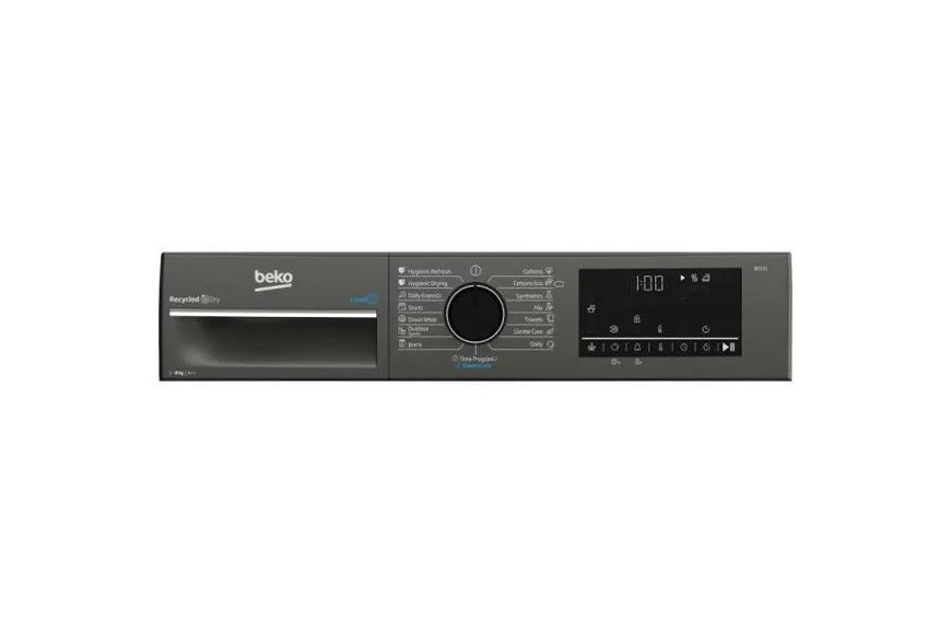 Сушильна машина Beko тепловий насос, 8кг, A++, 60см, дисплей, підсвітка барабану, сірий (B3T68239MG) 374423 фото