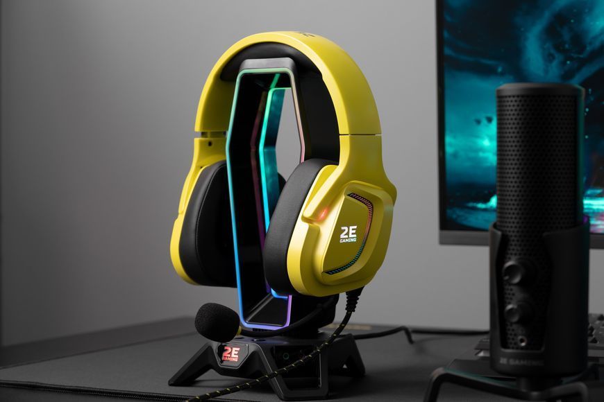 Гарнітура ігрова 2E GAMING HG340, mini-jack/dual 3.5mm, RGB, 2м, жовтий (2E-HG340YW) 364016 фото