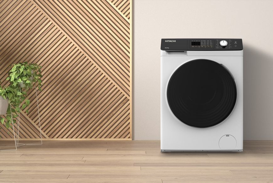 Прально-сушильна машина Hitachi фронтальна, 8(5)кг, 1400, A, 60см, дисплей, пара, інвертор, білий 398316 фото