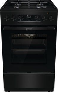 Плита Gorenje комбінована, 62л, 50x60см, дисплей, IconLed, емальовані, чорний (GK5C60BJ) 375293 фото