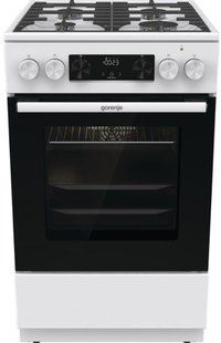 Плита Gorenje комбінована, 70л, 50x60см, дисплей, чавун, білий (GKS5C73WF) 374102 фото