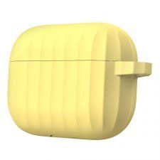 Чохол для навушників Silicon Case Airpods Pro карабин рифленый Yellow 215177 фото