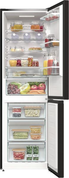 Холодильник Gorenje NRK619EABXL4 з нижн. мороз. камерою, 185х60х60см, 2 дв., Х- 204л, М- 96л, A+, NoFrost Plus, Fresh zone, чорний 373956 фото