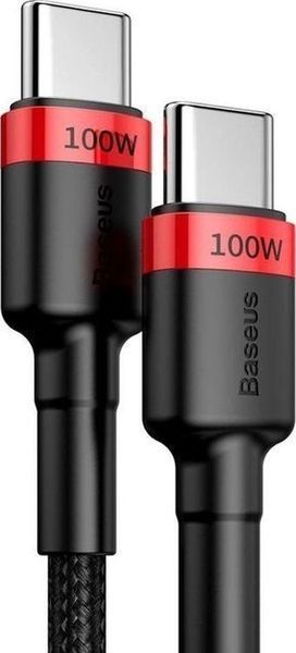 Кабель Baseus Cafule PD2.0 100W Flash Charging USB For Type-C Cable (20V 5A)2m Red+Black (CATKLF-AL91) 266777 фото