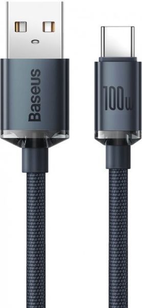 Кабель Baseus Crystal Shine Series Fast Charging Data USB кабель USB To Type-C 100W 2m (CAJY000501) Black 260558 фото