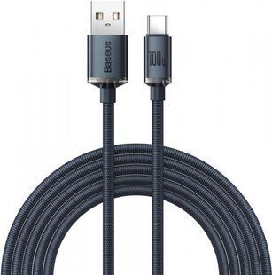 Кабель Baseus Crystal Shine Series Fast Charging Data USB кабель USB To Type-C 100W 2m (CAJY000501) Black 260558 фото