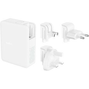 Зарядний пристрій мережевий Belkin 140Вт 3хUSB-С GAN PD PPS, USB-A, білий (WCH014BTWH) 370651 фото