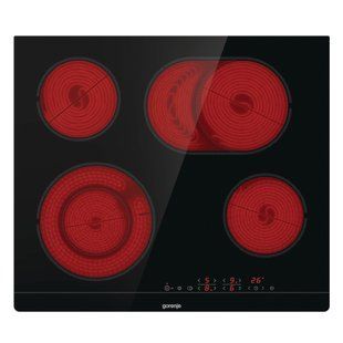 Варильна поверхня Gorenje електрична, 60см, розширена зона, чорний (ECT643BSC) 366817 фото