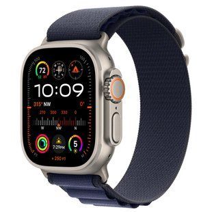 Ремінець Apple Watch Alpine Loop Band Small Для Watch 49mm - Natural Titanium Finish - Navy (MXMX3) 330119 фото