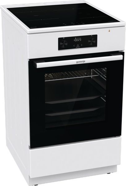 Плита Gorenje електрична індукційна, 70л, 50x60см, дисплей, програматор IconLed, поєднання конфорок, білий (GEIT5C60WPG) 375605 фото
