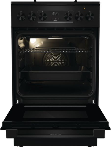 Плита Gorenje комбінована, 62л, 50x60см, дисплей, IconLed, емальовані, чорний (GK5C60BJ) 375293 фото
