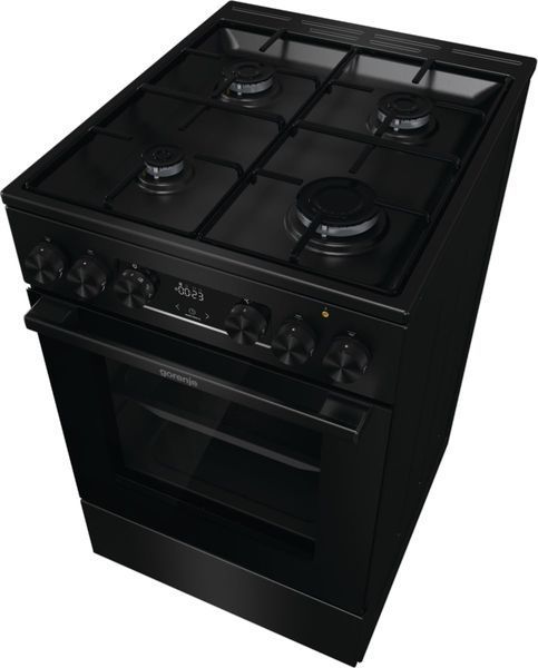 Плита Gorenje комбінована, 62л, 50x60см, дисплей, IconLed, емальовані, чорний (GK5C60BJ) 375293 фото