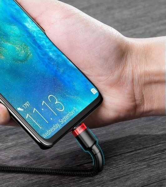 Кабель Baseus Cafule PD2.0 100W Flash Charging USB For Type-C Cable (20V 5A)2m Red+Black (CATKLF-AL91) 266777 фото