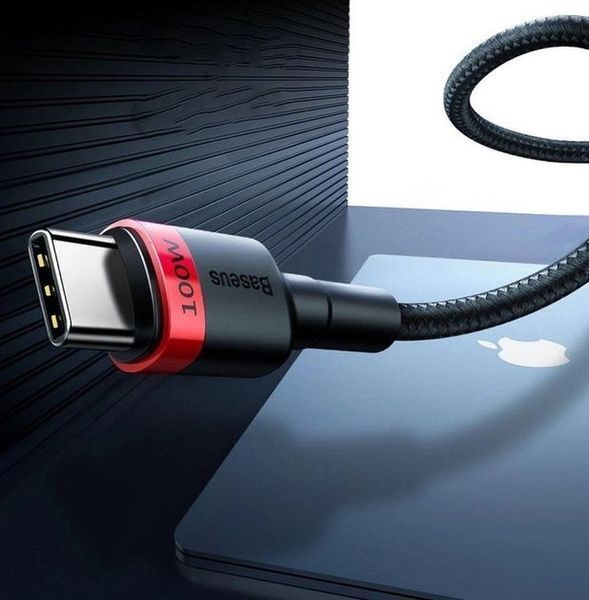 Кабель Baseus Cafule PD2.0 100W Flash Charging USB For Type-C Cable (20V 5A)2m Red+Black (CATKLF-AL91) 266777 фото