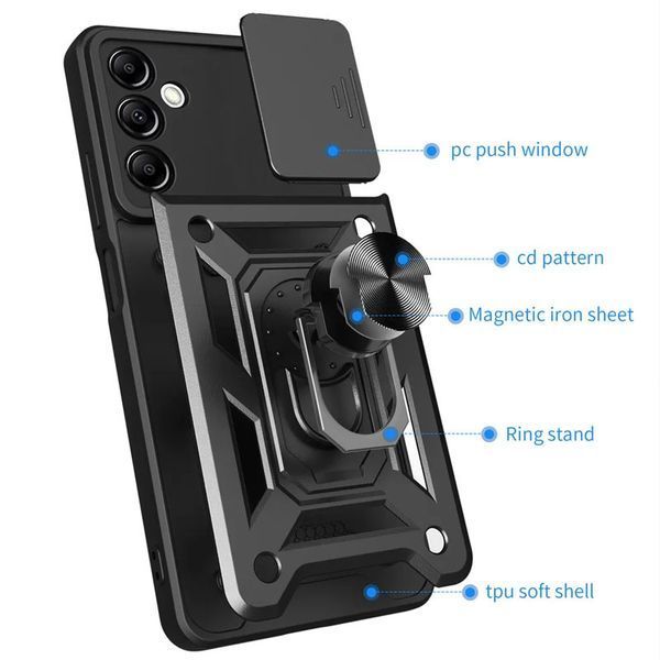 Ударостійкий чохол Camshield Serge Ring для Samsung Galaxy M52 Чорний 244671 фото