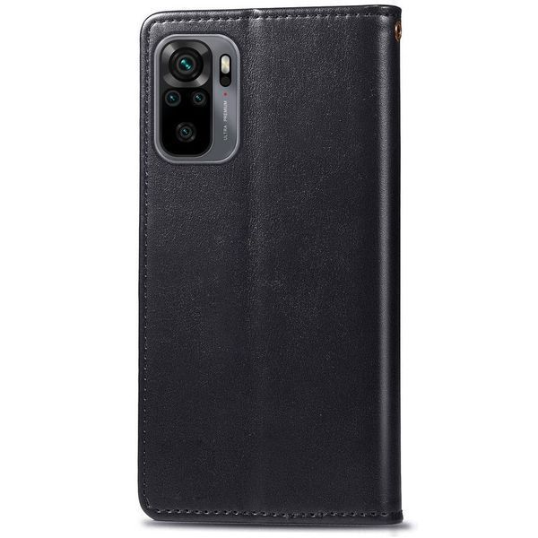 Шкіряний чохол книжка GETMAN Gallant (PU) для Xiaomi Redmi Note 10 / Note 10s Чорний 205666 фото
