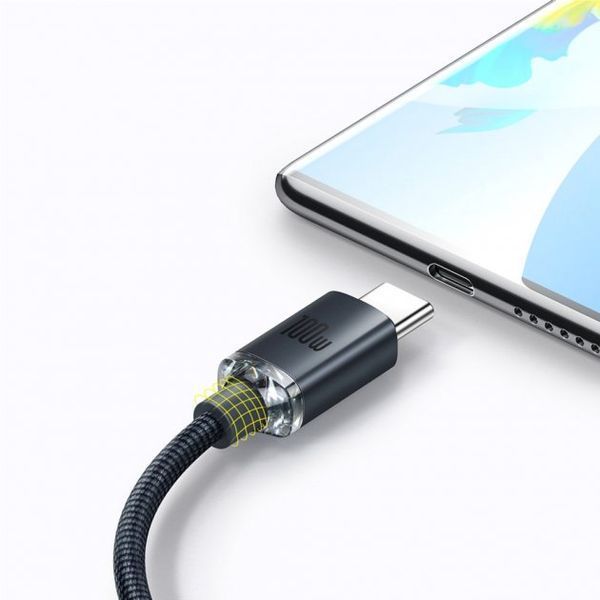 Кабель Baseus Crystal Shine Series Fast Charging Data USB кабель USB To Type-C 100W 2m (CAJY000501) Black 260558 фото