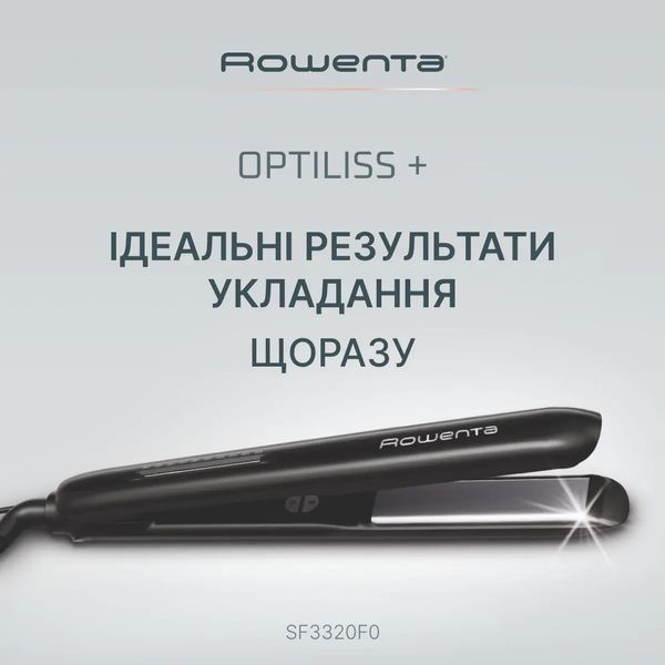 Випрямляч Rowenta Optiliss +, >240Вт, темп.режимів-10, 140-230С, кераміка, турмалін, чорний (SF3320F0) 371561 фото