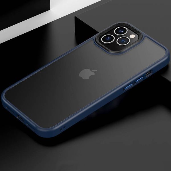 TPU+PC чохол Metal Buttons для Apple iPhone 12 Pro / 12 (6.1") Синій 202382 фото