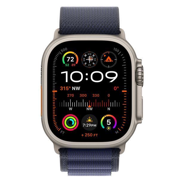 Ремінець Apple Watch Alpine Loop Band Small Для Watch 49mm - Natural Titanium Finish - Navy (MXMX3) 330119 фото