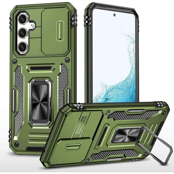 Ударостійкий чохол Camshield Army Ring для Samsung Galaxy S22+ Оливковий / Army Green 285626 фото