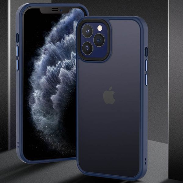 TPU+PC чохол Metal Buttons для Apple iPhone 12 Pro / 12 (6.1") Синій 202382 фото