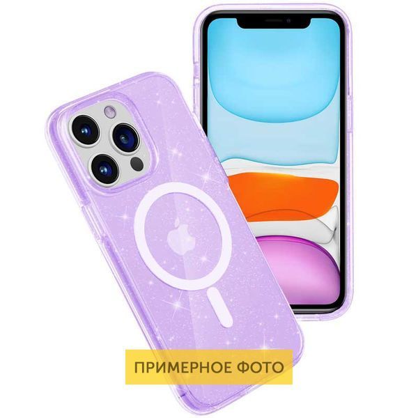 Чохол TPU Galaxy Sparkle (MagFit) для Apple iPhone 16 Plus (6.7") Purple+Glitter 317026 фото