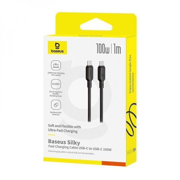 Кабель Baseus Silky Series Fast Charging Type-C to Type-C 100W (2m) (P10377704213-010 white 378281 фото