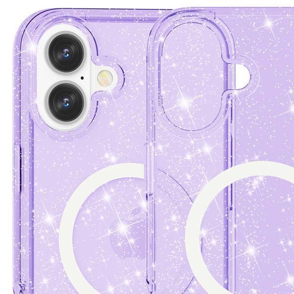 Чохол TPU Galaxy Sparkle (MagFit) для Apple iPhone 16 Plus (6.7") Purple+Glitter 317026 фото