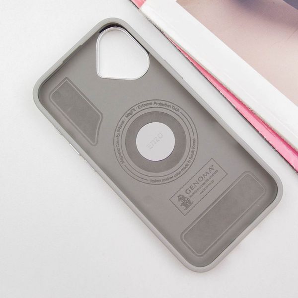 Чохол PC+Leather SGP with MagSafe для Apple iPhone 16 Plus (6.7") Grey 322300 фото