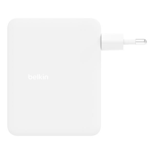 Зарядний пристрій мережевий Belkin 140Вт 3хUSB-С GAN PD PPS, USB-A, білий (WCH014BTWH) 370651 фото