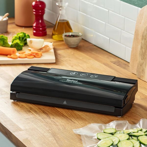 Вакууматор Tefal Classic для пакетів, 35см, електронне керування, +18 пакетів,, пластик, чорний (VT254070) 369262 фото